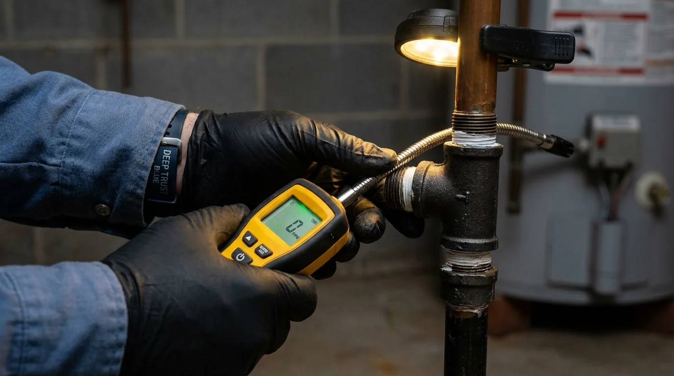 Gas leak detection with electronic sniffer by Johns Plumbing LLC in Dardanelle